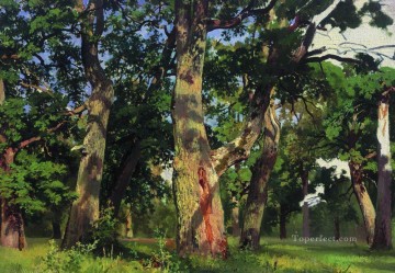  Oaks Art Painting - oaks evening 1887 classical landscape Ivan Ivanovich trees